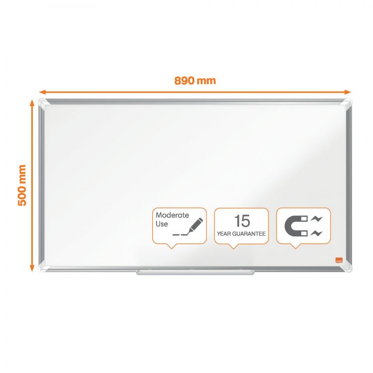 Nobo Premium Plus Widescreen Steel Magnetic Whiteboard 890x500mm - Image 6