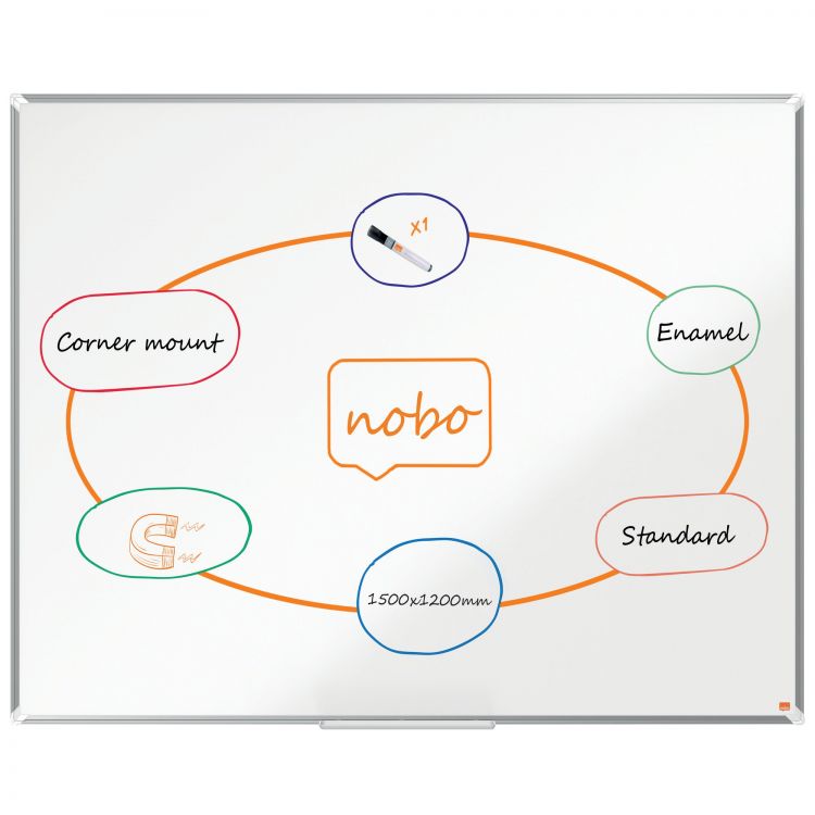 Nobo Premium Plus Enamel Magnetic Whiteboard 1500x1200mm - Image 5