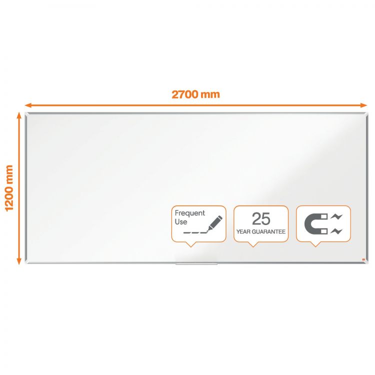 Nobo Premium Plus Enamel Magnetic Whiteboard 2700x1200mm