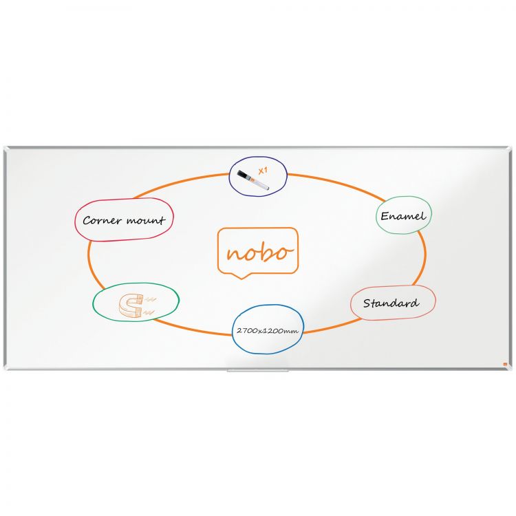 Nobo Premium Plus Enamel Magnetic Whiteboard 2700x1200mm - Image 2