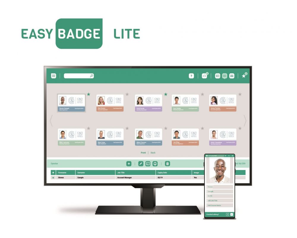 EasyBadge Lite ID Card Design Software (100 records, 1 database)