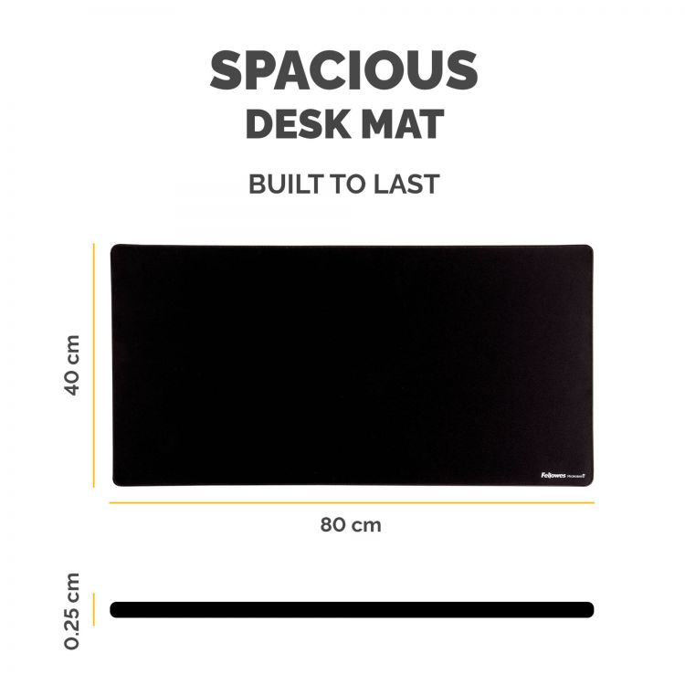 Fellowes Breyta Desk Mat with Antibacterial Protection Black - Image 2