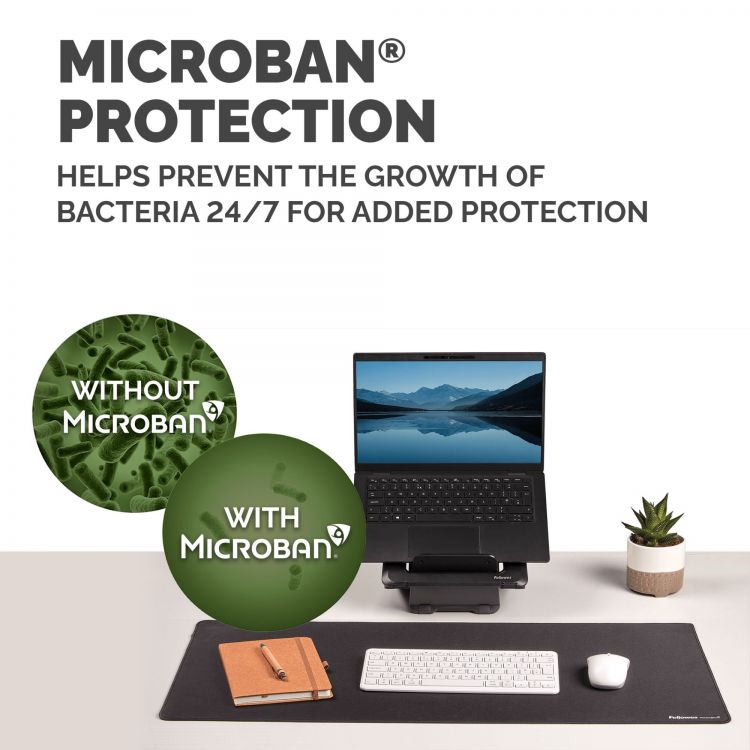 Fellowes Breyta Desk Mat with Antibacterial Protection Black - Image 4