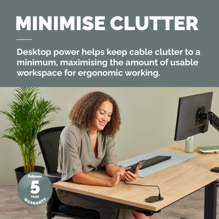 Fellowes Power Spot with 1 x Power Socket & 1 USB C Black - Image 6