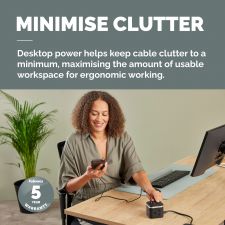 Fellowes Power Cube 3 Sockets, 1 USB-A & 2 USB-C Ports Black thumbnail 4