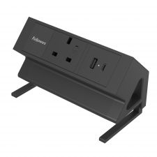 Fellowes Power Desk 1 Socket, 1 USB-A & 1 USB-C Ports Black thumbnail 1