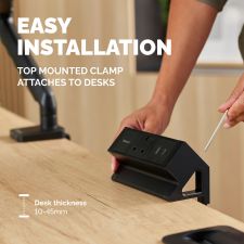 Fellowes Power Desk 1 Socket, 1 USB-A & 1 USB-C Ports Black thumbnail 5