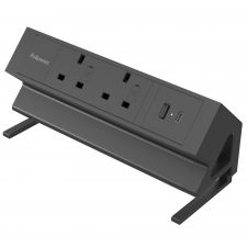 Fellowes Power Desk 2 Sockets, 1 USB-A & 1 USB-C Ports Black thumbnail 1