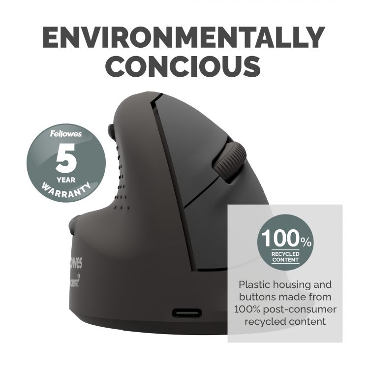 Fellowes Vertical Mouse Breyta Plus+ Vertical Mouse Left Handed Medium - Image 4