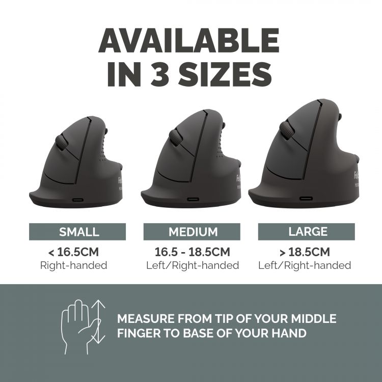 Fellowes Vertical Mouse Breyta Plus+ Vertical Mouse Left Handed Large - Image 5