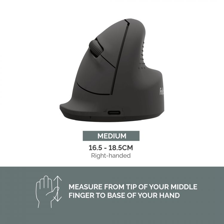 Fellowes Breyta Vertical Mouse with Antibacterial Protection Right Handed Medium - Image 4