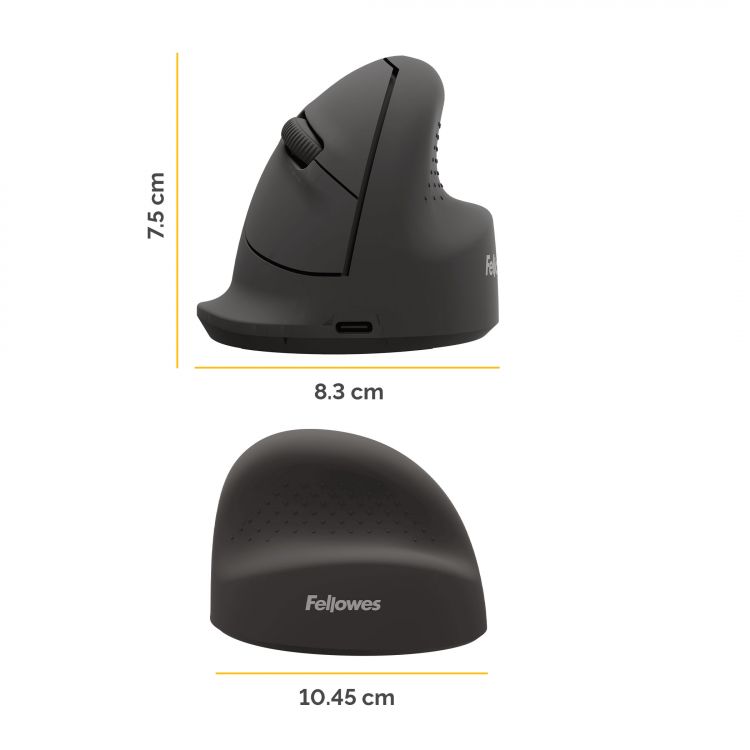 Fellowes Breyta Vertical Mouse with Antibacterial Protection Right Handed Medium - Image 2