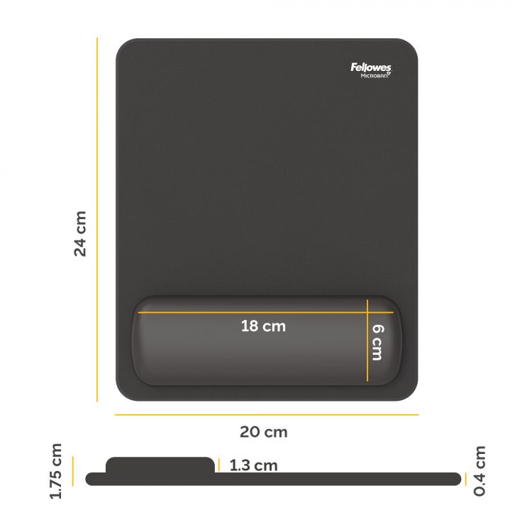 Fellowes Breyta Mousepad Standard Wrist Rest Black - Image 3