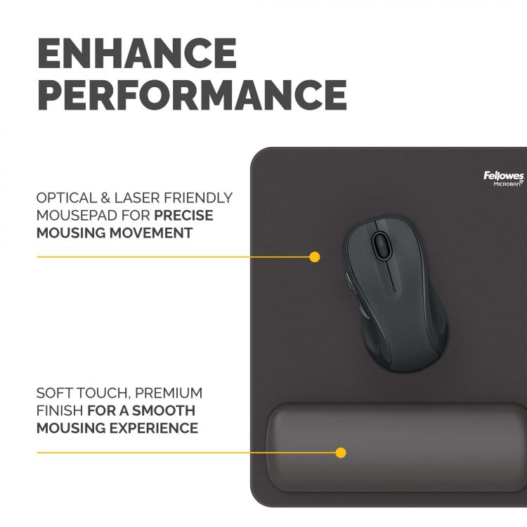Fellowes Breyta Mousepad Standard Wrist Rest Black - Image 6
