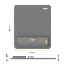 Fellowes Breyta Mousepad Standard Wrist Rest Grey thumbnail 6