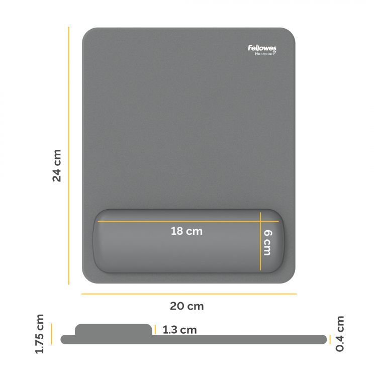 Fellowes Breyta Mousepad Standard Wrist Rest Grey - Image 6