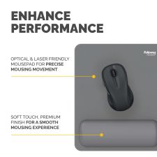 Fellowes Breyta Mousepad Standard Wrist Rest Grey thumbnail 3