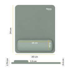 Fellowes Breyta Mousepad Standard Wrist Rest Sage thumbnail 6