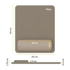Fellowes Breyta Mousepad Standard Wrist Rest Sand thumbnail 5