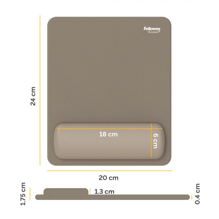 Fellowes Breyta Mousepad Standard Wrist Rest Sand - Image 5