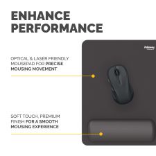 Fellowes Breyta XL Mousepad Wrist Rest Black thumbnail 5