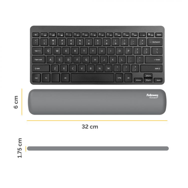 Fellowes Breyta Compact Keyboard Wrist Rest Grey - Image 2