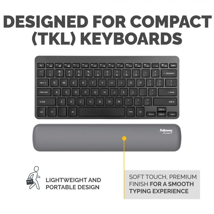 Fellowes Breyta Compact Keyboard Wrist Rest Grey - Image 5