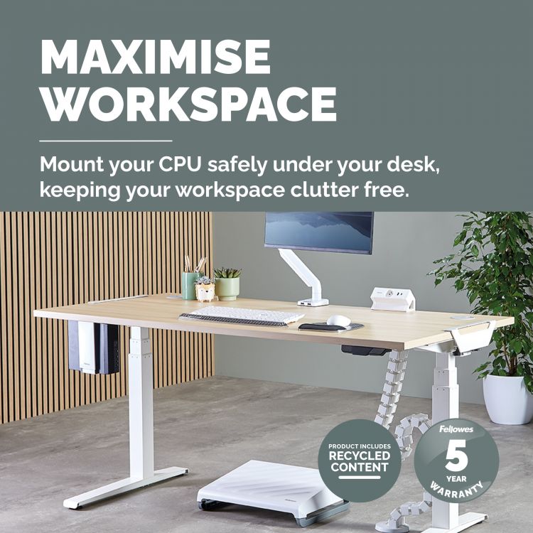 Fellowes Desk Thin Client Holder White - Image 6