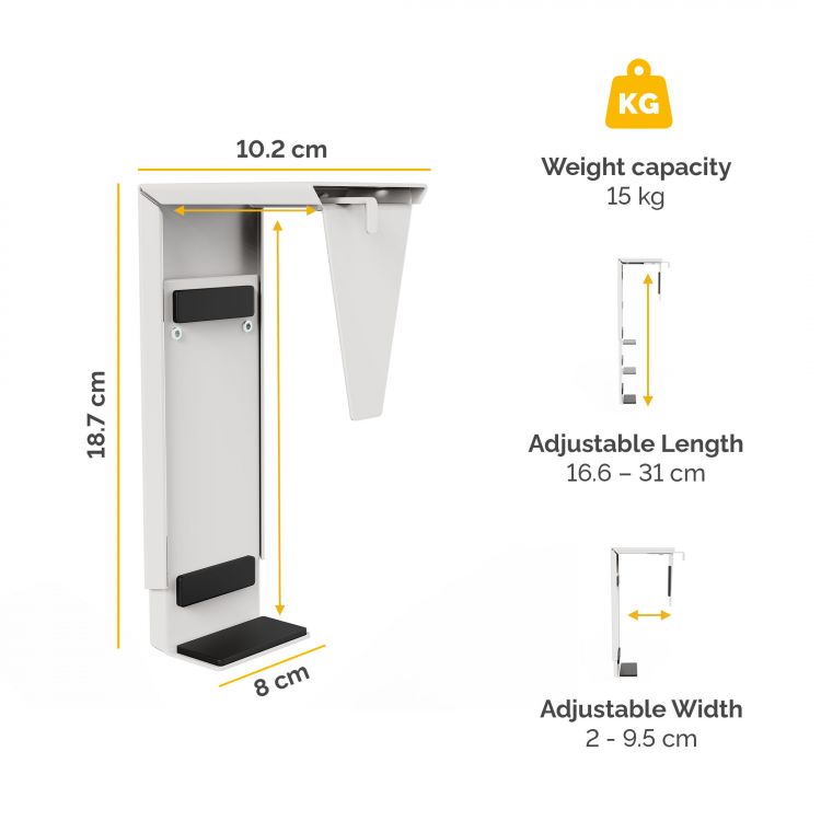 Fellowes Desk Thin Client Holder White - Image 5
