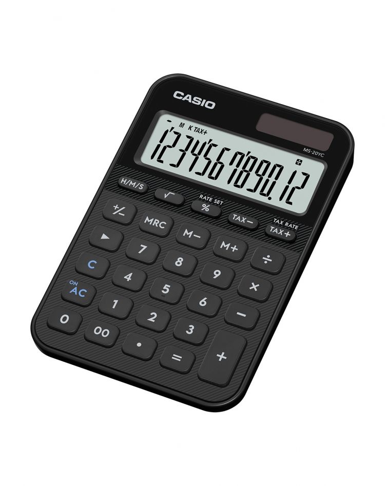 Casio MS-20YC Small Desk Calculator Black - Image 1
