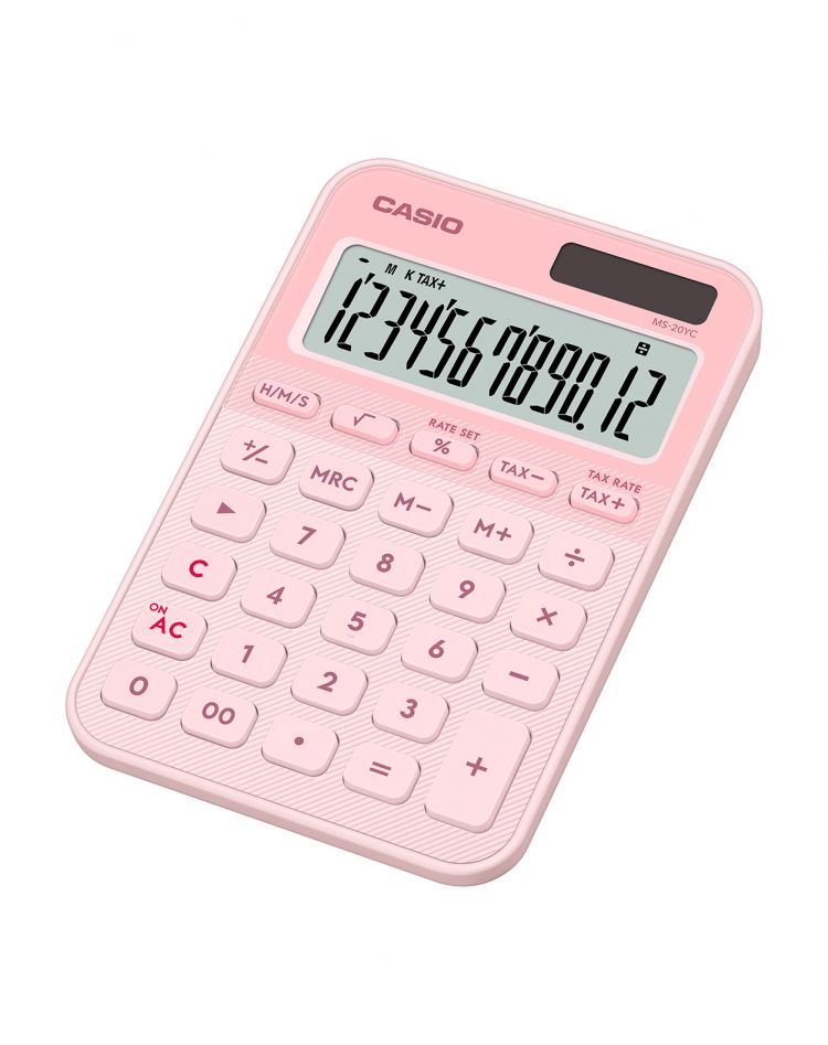 Casio MS-20YC Small Desk Calculator Pink - Image 1