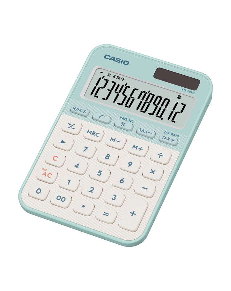 Casio MS-20YC Small Desk Calculator Green - Image 1