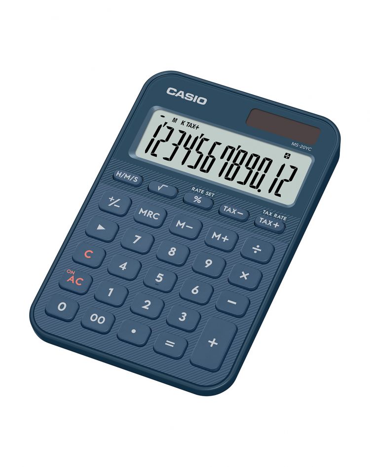 Casio MS-20YC Small Desk Calculator Navy - Image 1