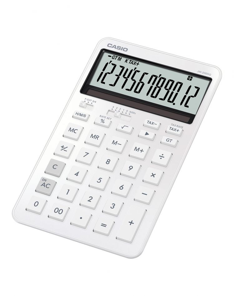 Casio JW-200DQ Medium Desk Calculator White - Image 1
