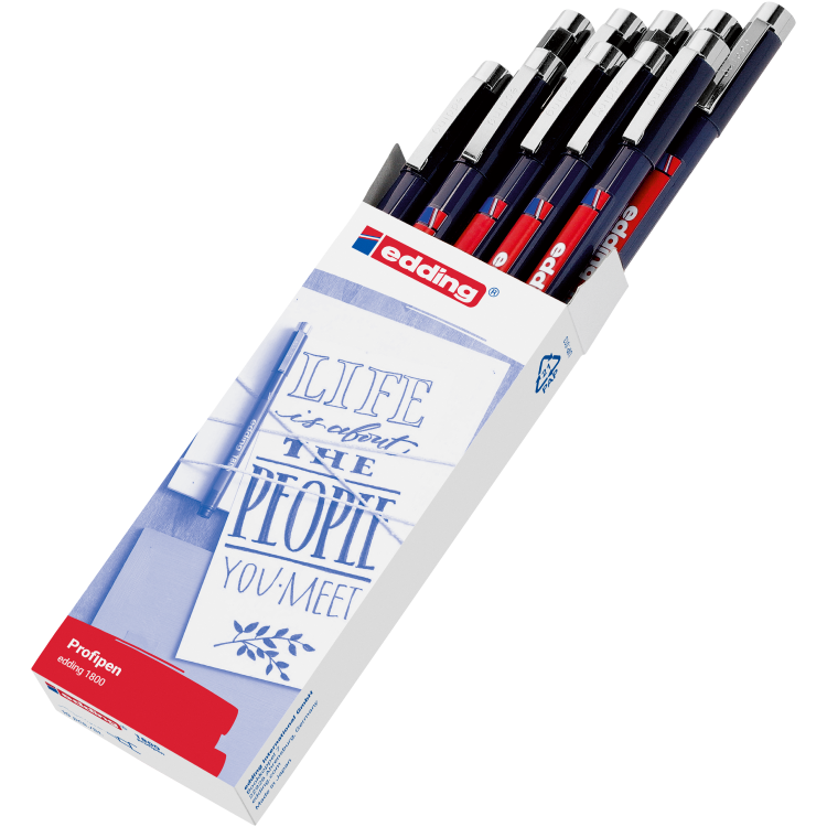 edding 1800 Black 0.1pt profipen Box of 10 - Image 4