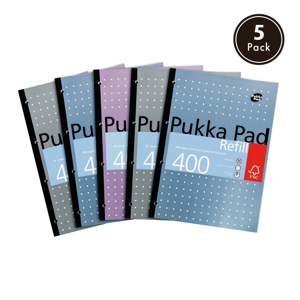 Pukka+A4+400+Page+Refill+Pad+FSC+Mix+%28Pack+of+5%29