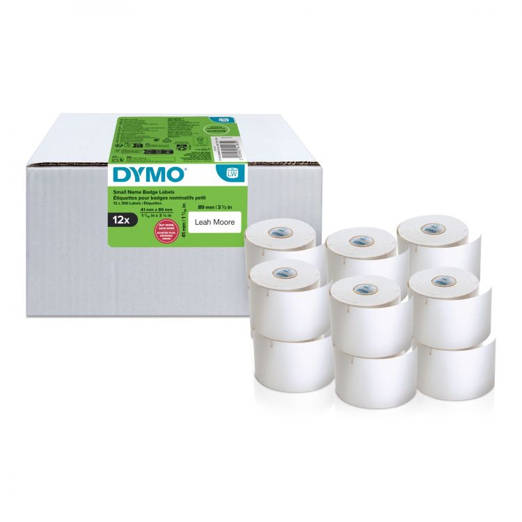 DYMO 11356 LabelWriter Small Name badge Labels 41 mm x 89 mm Pack of 12 Rolls - Image 2
