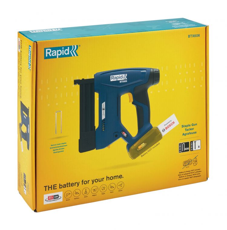 Rapid BTX606 Battery-powered staple gun for narrow crown staples 18V P4A - Image 5