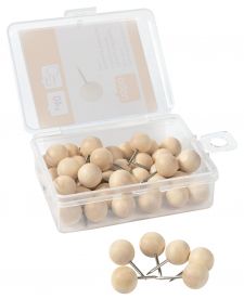 Nobo 1915709 Notice Board Wooden Push Pins - Pack of 40 thumbnail 2