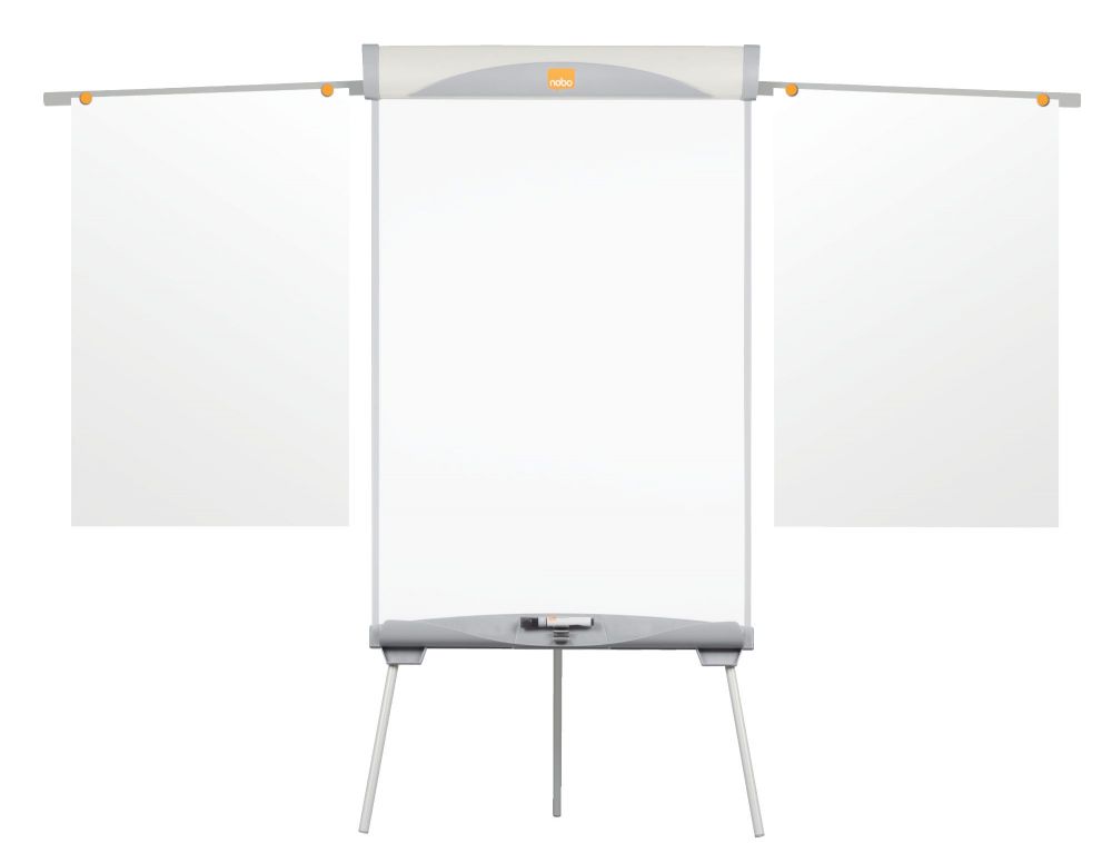 Nobo 1902046 Essence Tripod Steel Magnetic Whiteboard Easel with Extended Display Arms