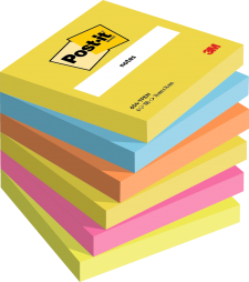 Post-it Pack of 6 Notes 76x76 mm Energetic Colours thumbnail 2