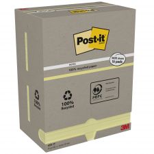 Post-it Pack of 16 Recycled Notes 76x127 mm Canary Yellow thumbnail 1