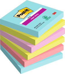 Post-It Pack of 6 Super Sticky Notes 76x76mm 90 Sheets Cosmic Colours thumbnail 2