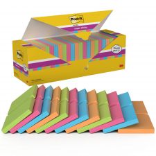 Post-it Pack of 24 Notes Super Sticky 76x76mm 90 Sheet Assorted Colours thumbnail 2