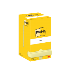 Post-it Pack of 12 Notes 76x76mm 100 Sheets Canary Yellow thumbnail 3