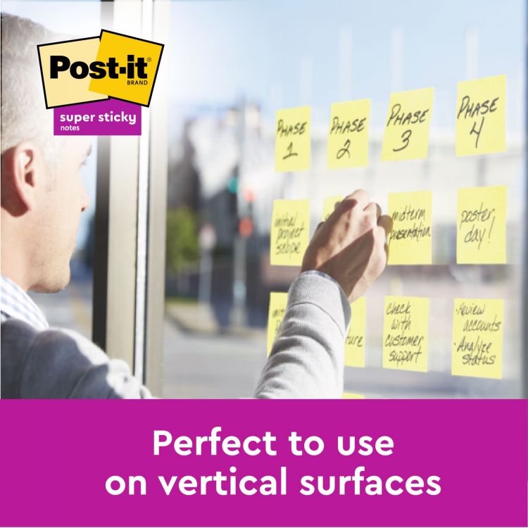 Post-it Pack of 8 Super Sticky Notes 76x76mm Canary 90 Sheets (+ 4 Free) - Image 5