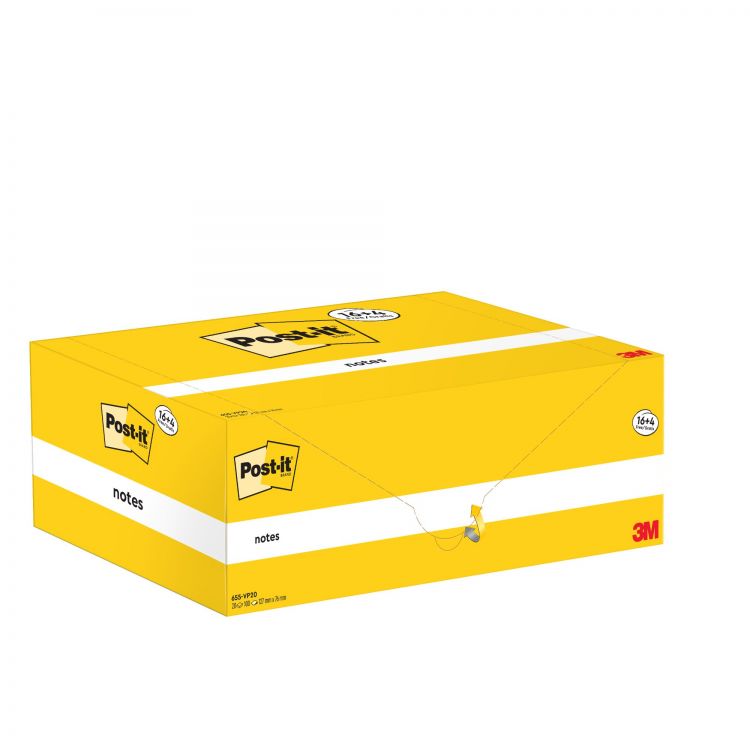 Post-it Pack of 20 Notes Value Pack 76x127mm 100 Sheets Canary Yellow - Image 4
