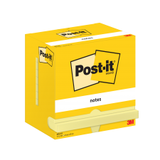 Post-it Pack of 12 Notes 76x127mm 100 Sheets Canary Yellow thumbnail 1
