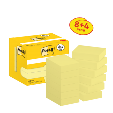 Post-it Pack of 8 Notes Canary Yellow 38x51mm 100 Sheets (+4 Free) thumbnail 3