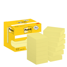 Post-it Pack of 8 Notes Canary Yellow 38x51mm 100 Sheets (+4 Free) thumbnail 2